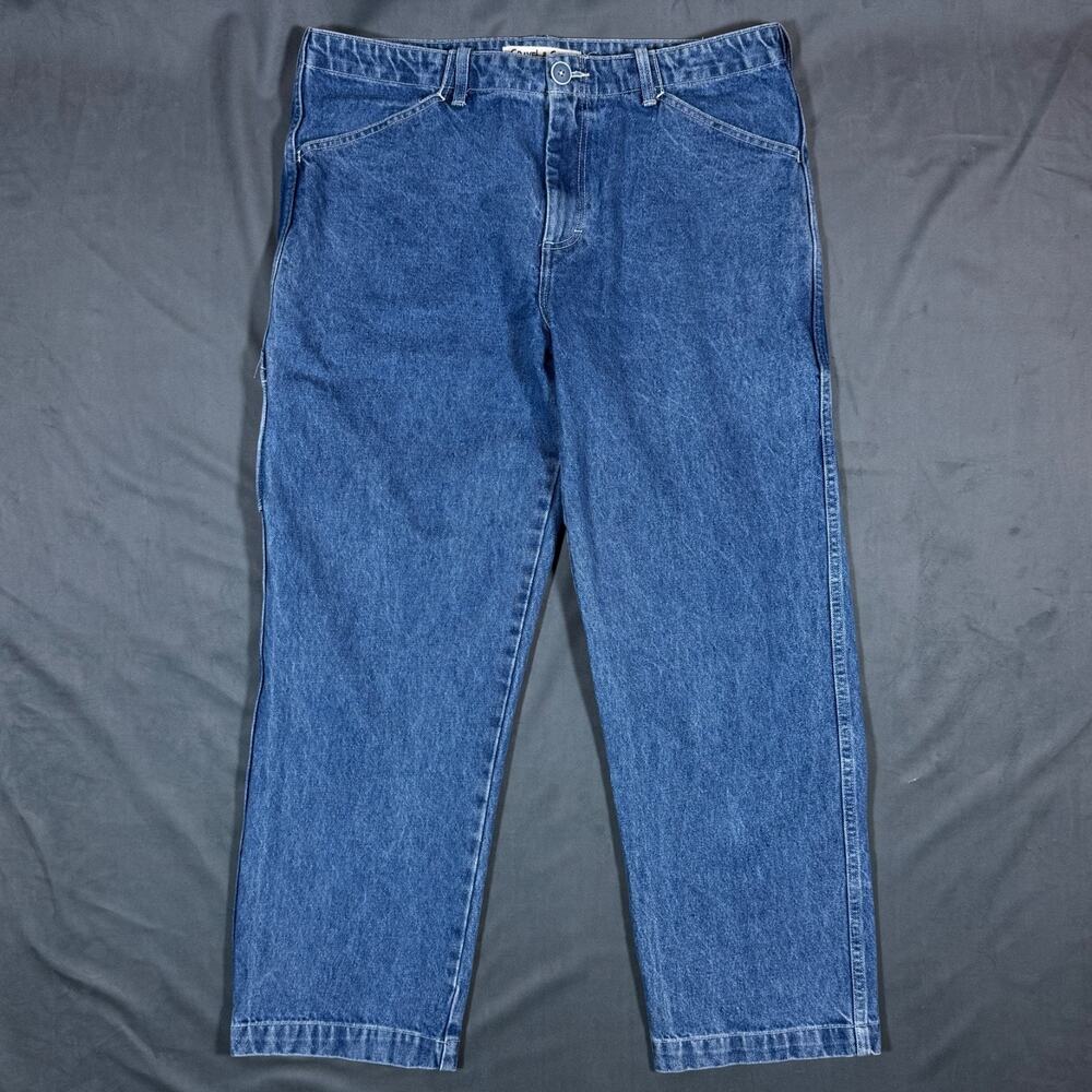 Gravel & Gold 6(38/30) women blue cargo denim jeans workwear pants baggy